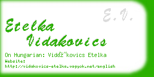 etelka vidakovics business card